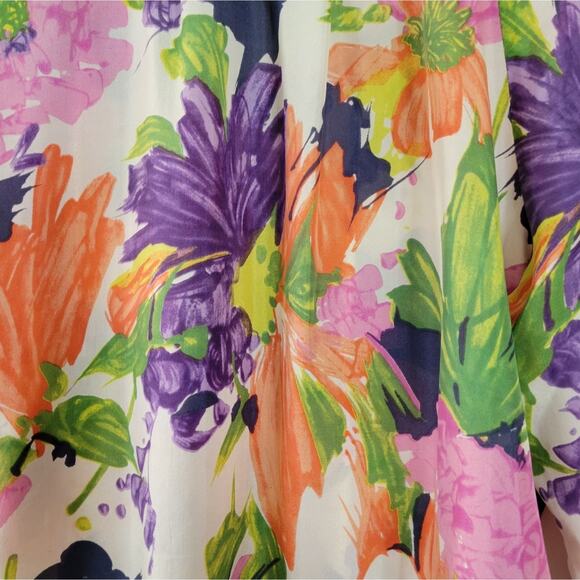 J. Crew Multicolored Floral Silk Tunic Coverup Large - Picture 7 of 9